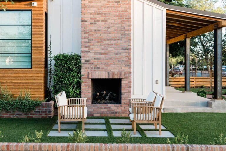 Outdoor Brick Fireplace